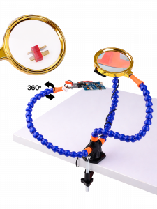 Третья рука для пайки с лупой 2 руки Помощник PM-INP21